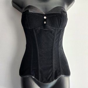 Black Velvet Over Bust Corset